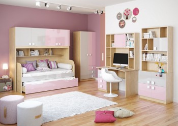 Детская комната Грэйси (Розовый/Серый/корпус Клен) в Бийске - bijsk.mebel54.com | фото