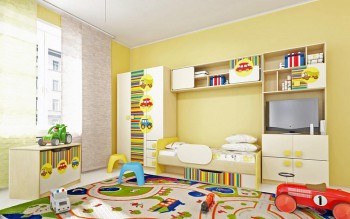 Детская комната Клаксон (Бежевый/корпус Клен) в Бийске - bijsk.mebel54.com | фото