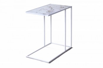 Журнальный столик Stone 018 (Прямоугольный) Металл/Керамика 500 Белый в Бийске - bijsk.mebel54.com | фото