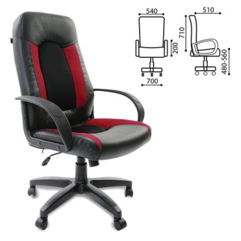 Кресло офисное BRABIX Strike EX-525 (черно-красный) в Бийске - bijsk.mebel54.com | фото