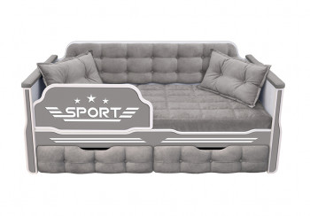 Кровать 170 серии Спорт 2 ящика 45 Серый (подушки) в Бийске - bijsk.mebel54.com | фото