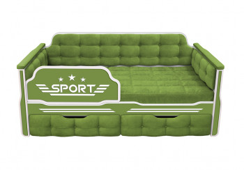 Кровать 170 серии Спорт 2 ящика 76 Зелёный (мягкие боковые накладки) в Бийске - bijsk.mebel54.com | фото