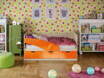 Кровать Бабочки 1,8м (Оранжевый металлик) в Бийске - bijsk.mebel54.com | фото