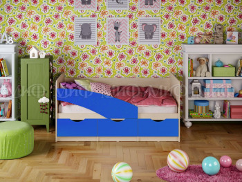 Кровать Бабочки 2,0м (Синий матовый) в Бийске - bijsk.mebel54.com | фото