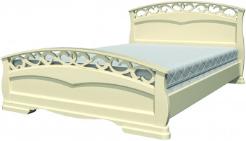 Кровать Грация-1 из массива сосны 1400*2000 Слоновая кость в Бийске - bijsk.mebel54.com | фото