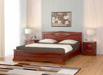 Кровать Карина-7 из массива сосны 1400*2000 Орех в Бийске - bijsk.mebel54.com | фото