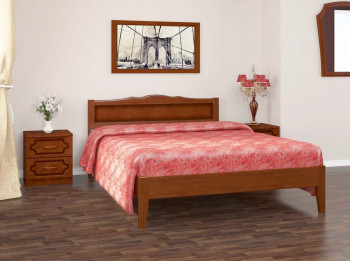 Кровать Карина-7 из массива сосны 1600*2000 Орех в Бийске - bijsk.mebel54.com | фото