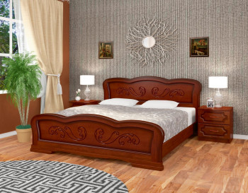 Кровать Карина-8 из массива сосны 1200*2000 Орех в Бийске - bijsk.mebel54.com | фото