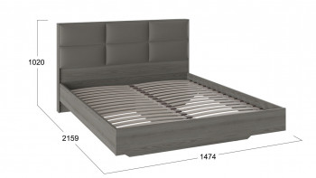 Кровать «Либерти» с мягким изголовьем и подъемным механизмом Хадсон/Ткань Грей/1400 в Бийске - bijsk.mebel54.com | фото