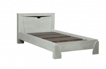 Кровать одинарная 33.07 с настилом "Лючия" (ш. 900)/(бетон пайн белый / венге / белый) в Бийске - bijsk.mebel54.com | фото