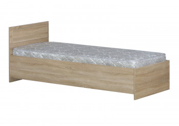 Кровать одинарная 800-2 без матраса (прямые спинки) Дуб Сонома в Бийске - bijsk.mebel54.com | фото