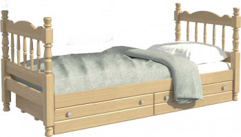 Кровать одинарная Аленка из массива сосны 800*1890 Сосна в Бийске - bijsk.mebel54.com | фото