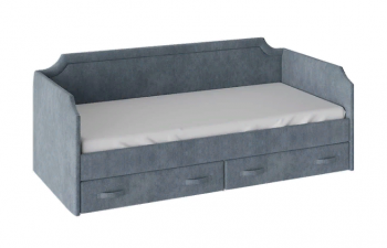 Кровать с мягкой обивкой и ящиками «Кантри» Тип 1 (900) (Замша синяя) в Бийске - bijsk.mebel54.com | фото
