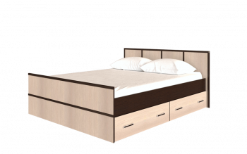 Кровать Сакура с настилом и ящиками 1,4 (Венге/Лоредо) в Бийске - bijsk.mebel54.com | фото
