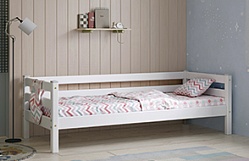 Кровать Соня Вариант 2 с задней защитой Белый полупрозрачный в Бийске - bijsk.mebel54.com | фото