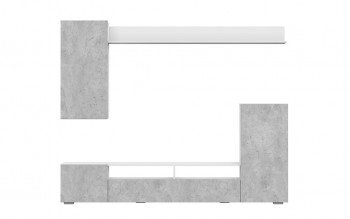 Мебель для гостиной МГС 4 (Белый/Цемент светлый) в Бийске - bijsk.mebel54.com | фото