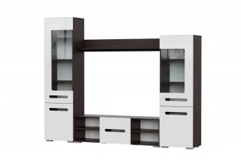 Мебель для гостиной МГС 6 (Исполнение 1/Венге/Белый глянец) в Бийске - bijsk.mebel54.com | фото