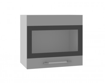 Ройс ВПГСФ 500 Шкаф верхний горизонтальный со стеклом с фотопечатью высокий (Графит софт/корпус Серый) в Бийске - bijsk.mebel54.com | фото