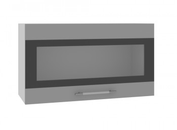 Ройс ВПГСФ 800 Шкаф верхний горизонтальный со стеклом с фотопечатью высокий (Графит софт/корпус Серый) в Бийске - bijsk.mebel54.com | фото