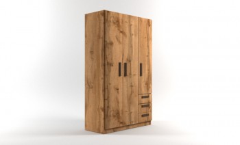 Шкаф 3-х створчатый с ящиками Шервуд (Дуб Вотан) в Бийске - bijsk.mebel54.com | фото