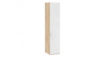Шкаф для белья с 1 глухой дверью «Эмбер» Яблоня Беллуно/Белый глянец в Бийске - bijsk.mebel54.com | фото