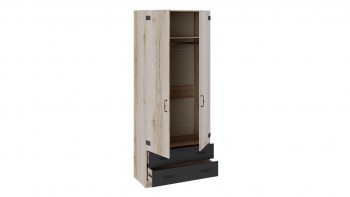 Шкаф для одежды комбинированный «Окланд» (Фон Черный/Дуб Делано) в Бийске - bijsk.mebel54.com | фото