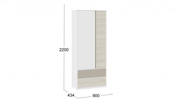 Шкаф для одежды комбинированный «Сканди» Дуб Гарден/Белый/Глиняный серый в Бийске - bijsk.mebel54.com | фото