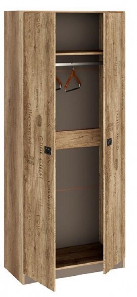 Шкаф для одежды «Пилигрим» (Дуб Каньон светлый, Фон серый) в Бийске - bijsk.mebel54.com | фото
