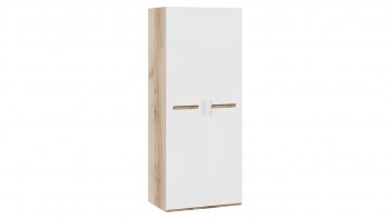 Шкаф для одежды с 2-мя дверями «Фьюжн» Дуб Делано/Белый глянец в Бийске - bijsk.mebel54.com | фото