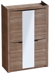 Шкаф трехдверный Соренто Дуб стирлинг/Кофе структурный матовый в Бийске - bijsk.mebel54.com | фото