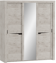 Шкаф трехдверный Соренто с раздвижными дверями Дуб бонифаций/Кофе структурный матовый в Бийске - bijsk.mebel54.com | фото