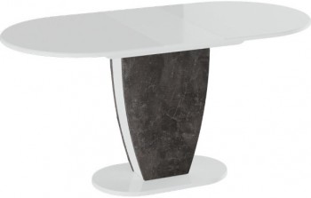 Стол обеденный «Монреаль» Тип 1 (Белый глянец/Моод темный) в Бийске - bijsk.mebel54.com | фото