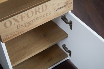 Стол с ящиками «Оксфорд» (Ривьера/Белый с рисунком) в Бийске - bijsk.mebel54.com | фото