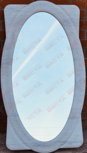 Зеркало Овальное МДФ Белый в Бийске - bijsk.mebel54.com | фото